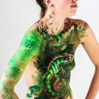 chameleon bodypainting