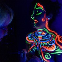 UV body painting from Paint in the Dark class