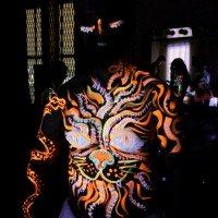 UV body painting from Paint in the Dark class