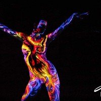 burning uv phoenix body painting